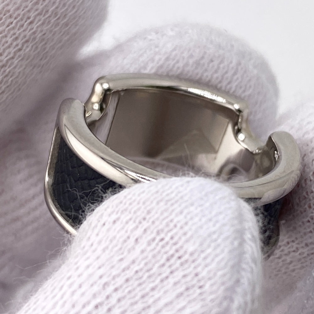 HERMES Ring Gold Plated, Leather black Olympe mens Used