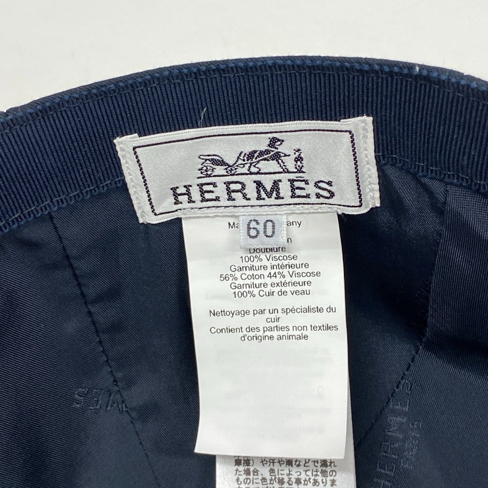 HERMES Other hats cotton black Serie button Miles CDS Women(Unisex) 60 Used