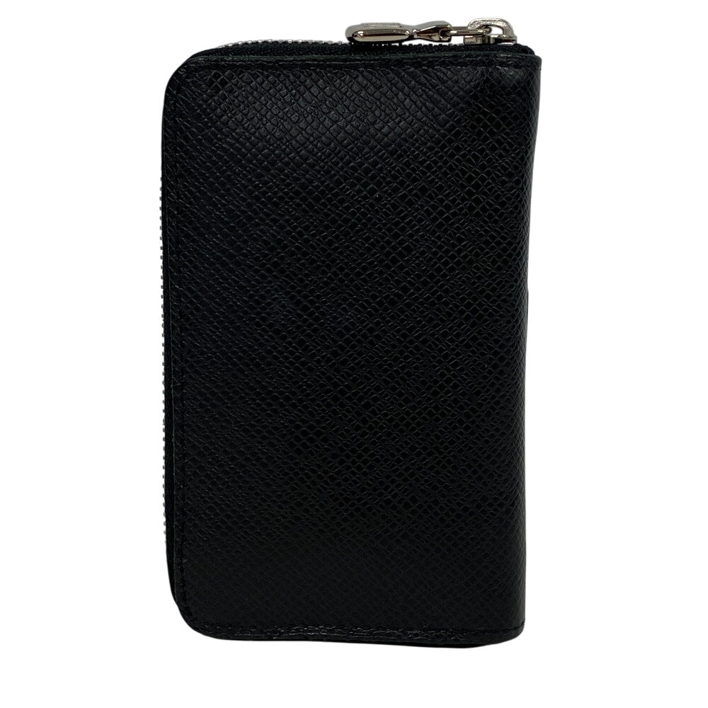 LOUIS VUITTON Coin case M32832 leather black Zip Around Taiga Zip around purse mens Used
