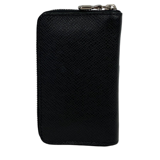 LOUIS VUITTON Coin case M32832 leather black Zip Around Taiga Zip around purse mens Used