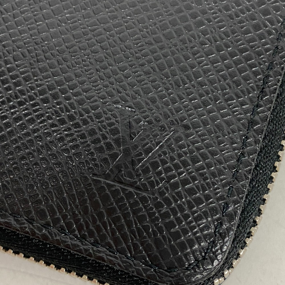 LOUIS VUITTON Coin case M32832 leather black Zip Around Taiga Zip around purse mens Used