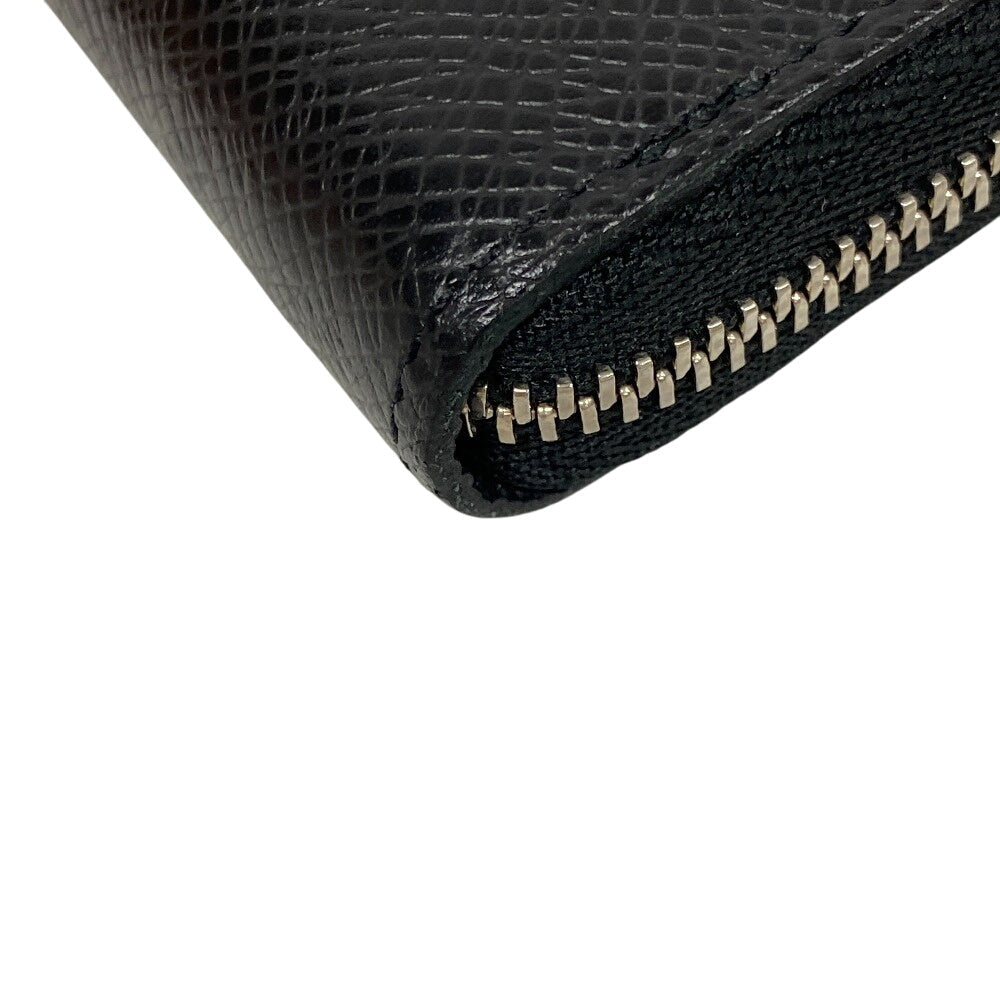 LOUIS VUITTON Coin case M32832 leather black Zip Around Taiga Zip around purse mens Used