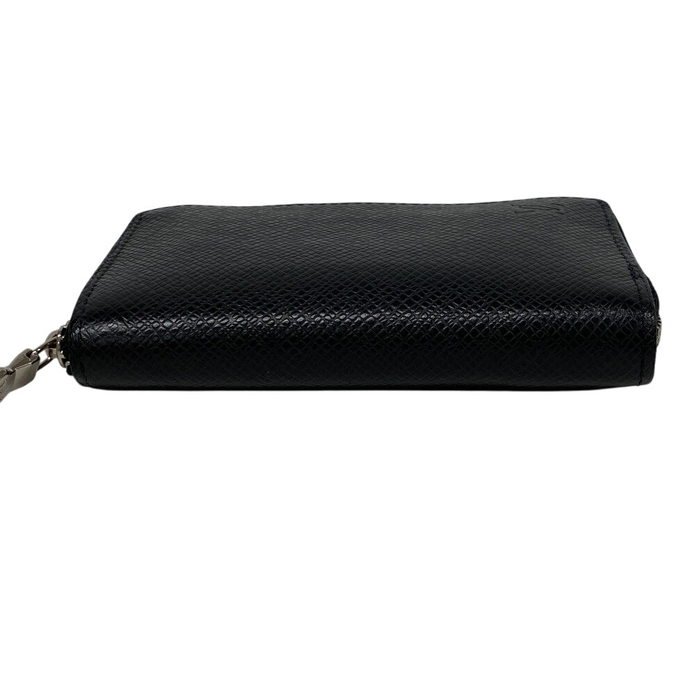 LOUIS VUITTON Coin case M32832 leather black Zip Around Taiga Zip around purse mens Used