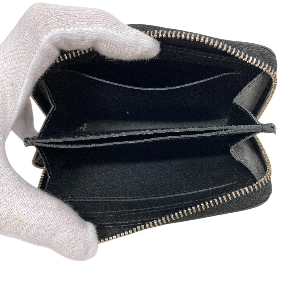 LOUIS VUITTON Coin case M32832 leather black Zip Around Taiga Zip around purse mens Used