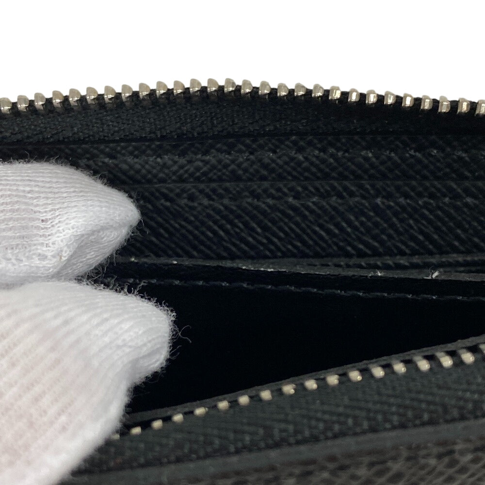 LOUIS VUITTON Coin case M32832 leather black Zip Around Taiga Zip around purse mens Used