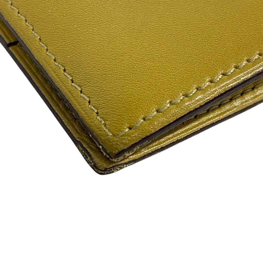 HERMES Bifold Wallet Swift, Epi Leather yellow Long wallet Box scarf Bean Women Used