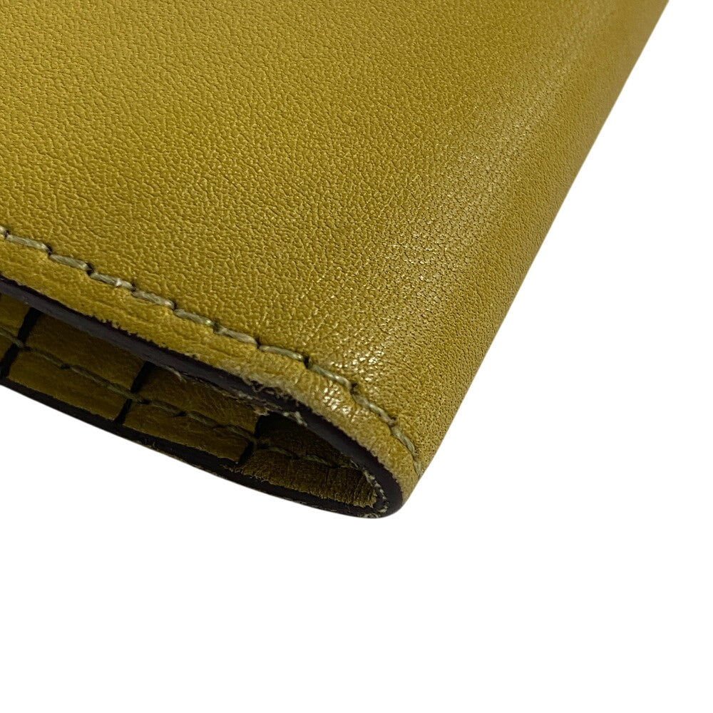 HERMES Bifold Wallet Swift, Epi Leather yellow Long wallet Box scarf Bean Women Used