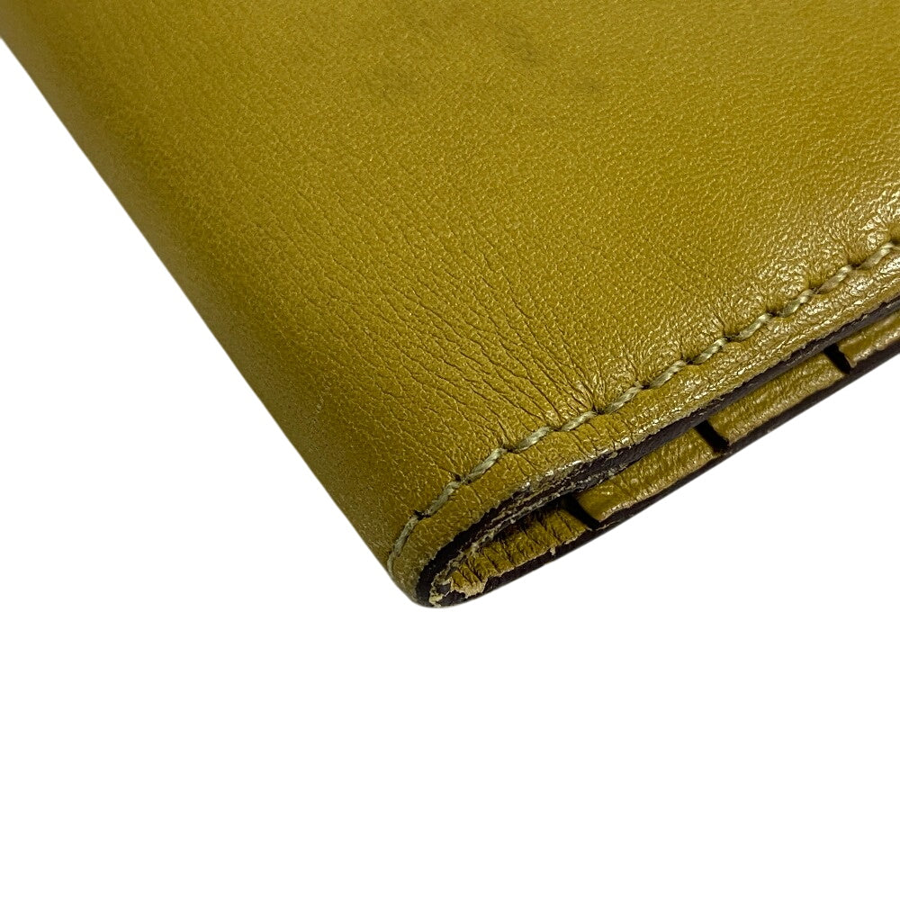 HERMES Bifold Wallet Swift, Epi Leather yellow Long wallet Box scarf Bean Women Used