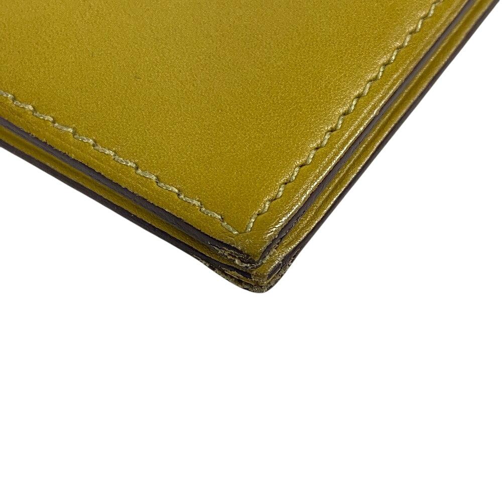 HERMES Bifold Wallet Swift, Epi Leather yellow Long wallet Box scarf Bean Women Used
