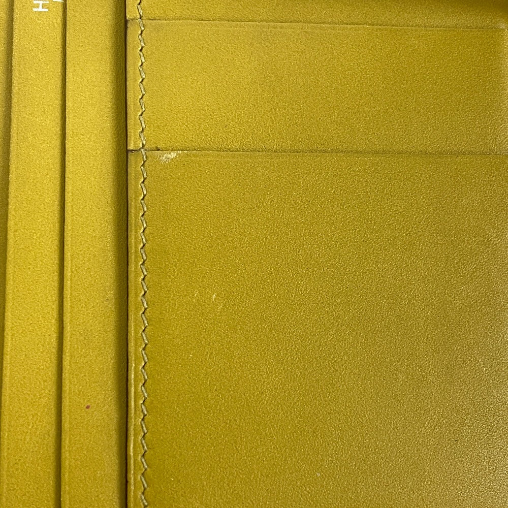 HERMES Bifold Wallet Swift, Epi Leather yellow Long wallet Box scarf Bean Women Used