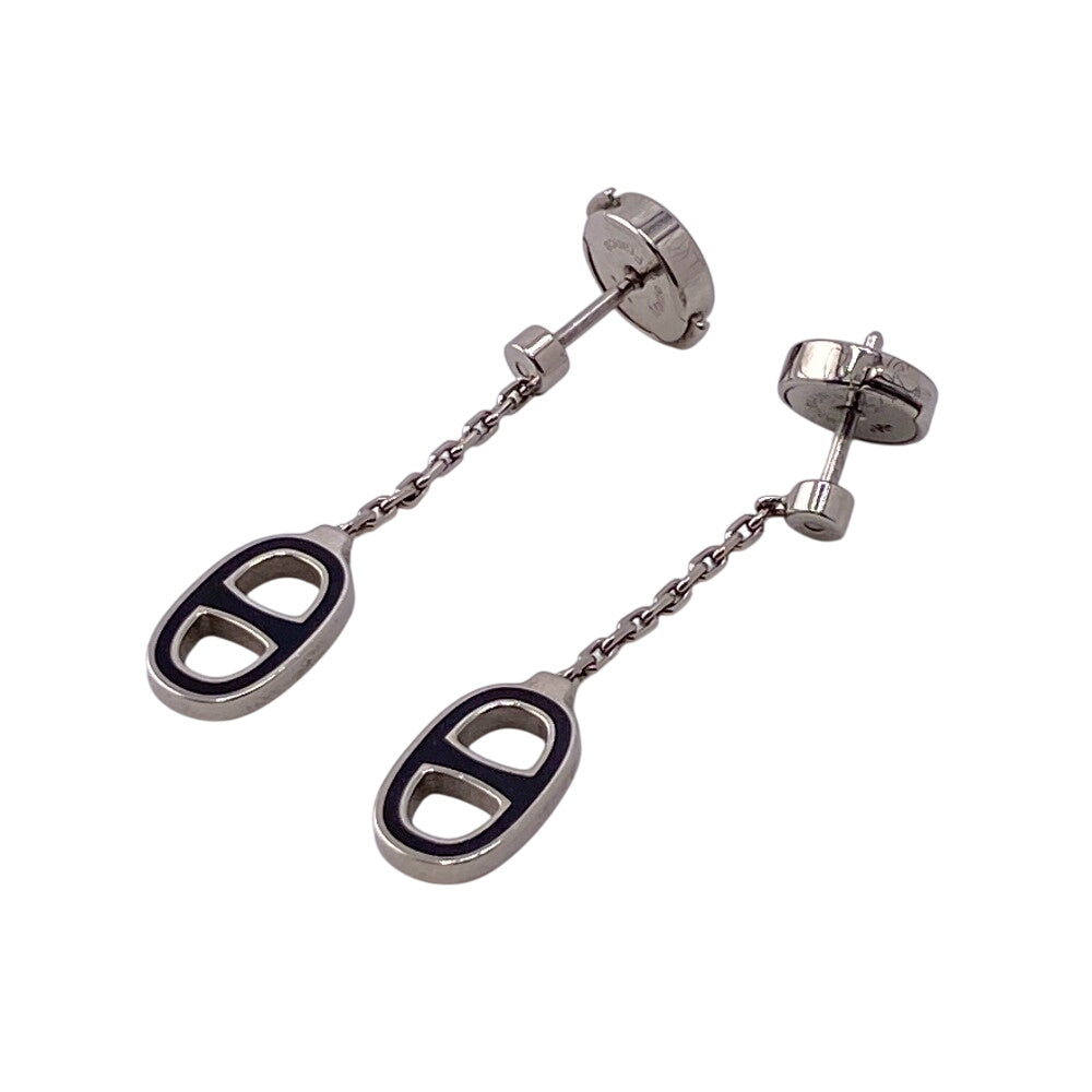 HERMES Pierce Gold Plated Silver Chene Dunkle Women Used