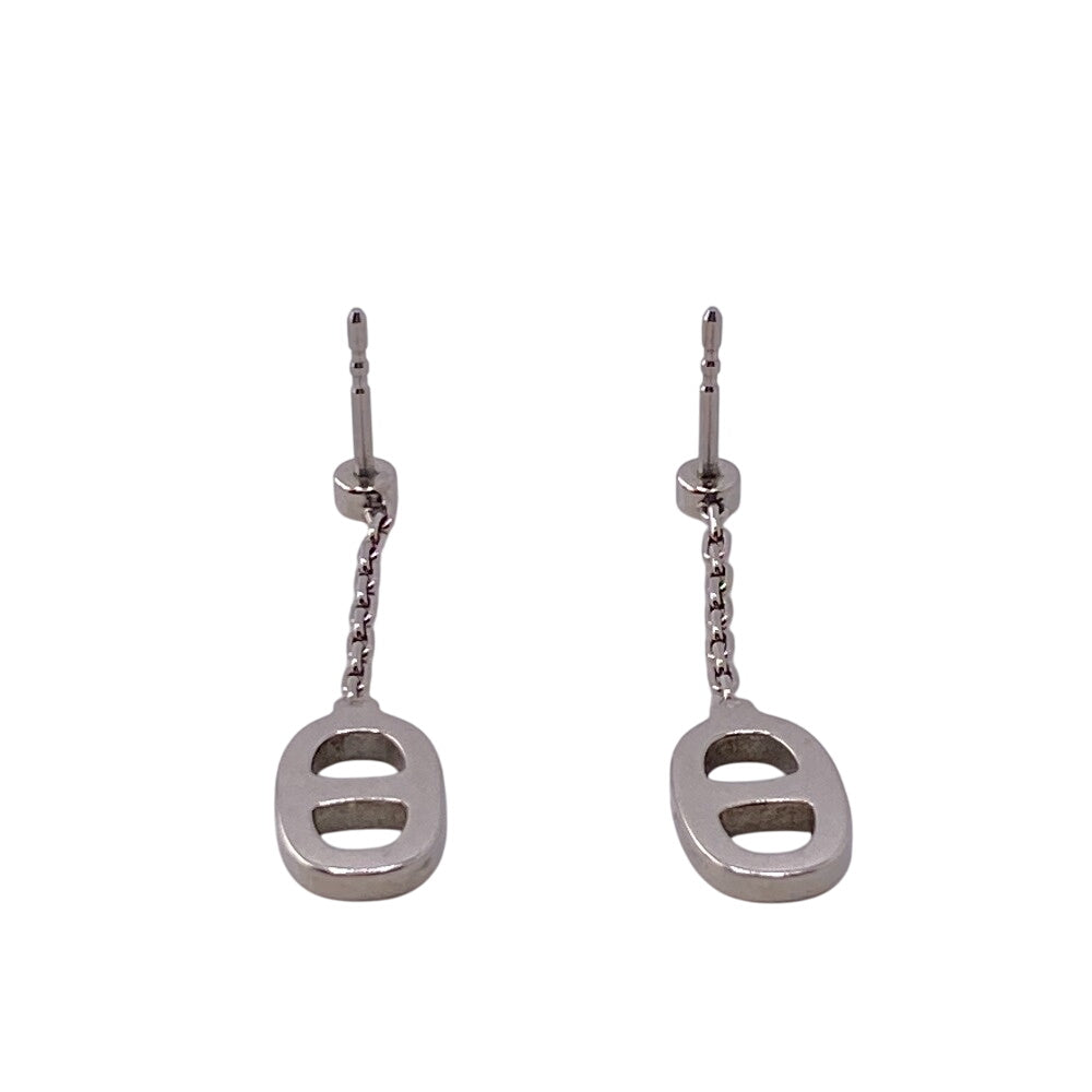 HERMES Pierce Gold Plated Silver Chene Dunkle Women Used