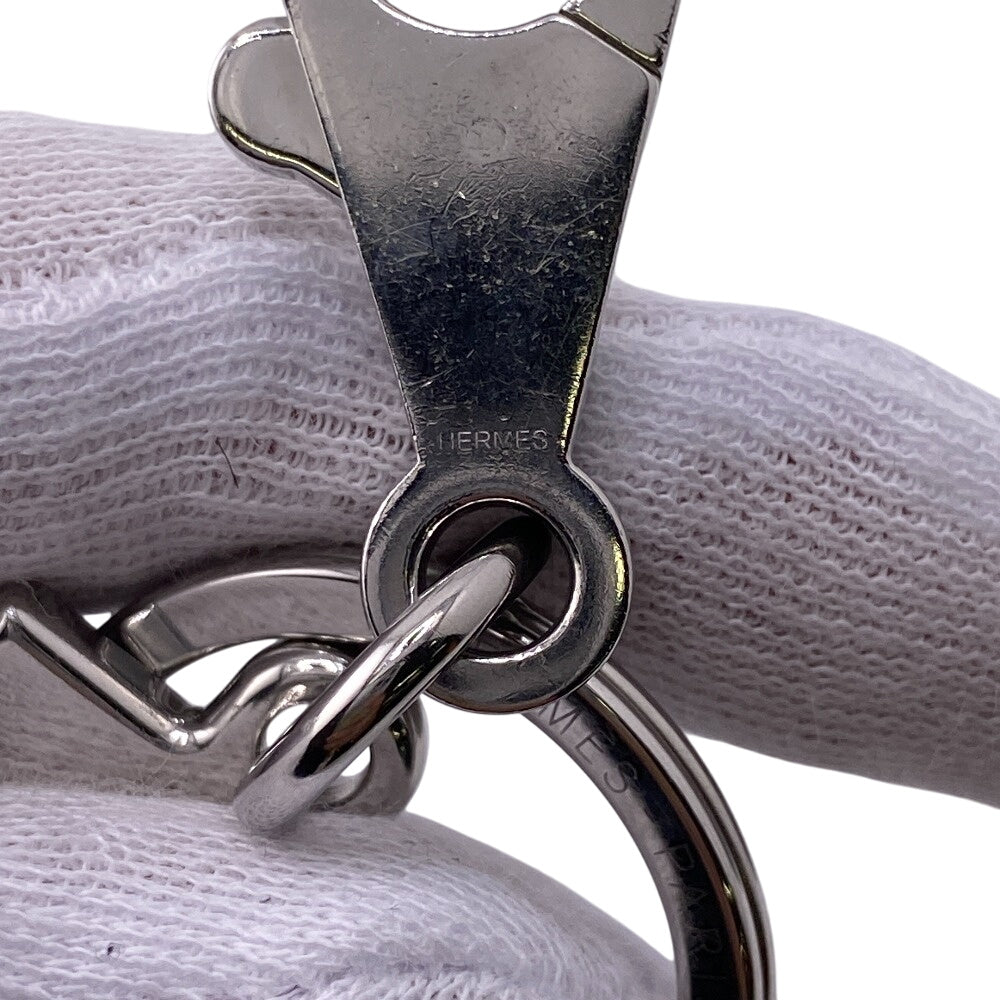 HERMES key ring Stainless Steel black Illusion mens Used