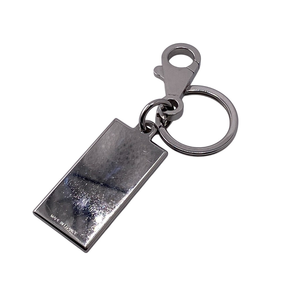 HERMES key ring Stainless Steel black Illusion mens Used