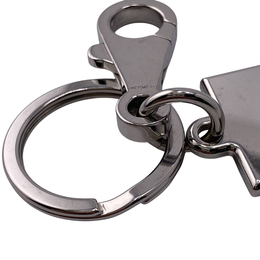 HERMES key ring Stainless Steel black Illusion mens Used