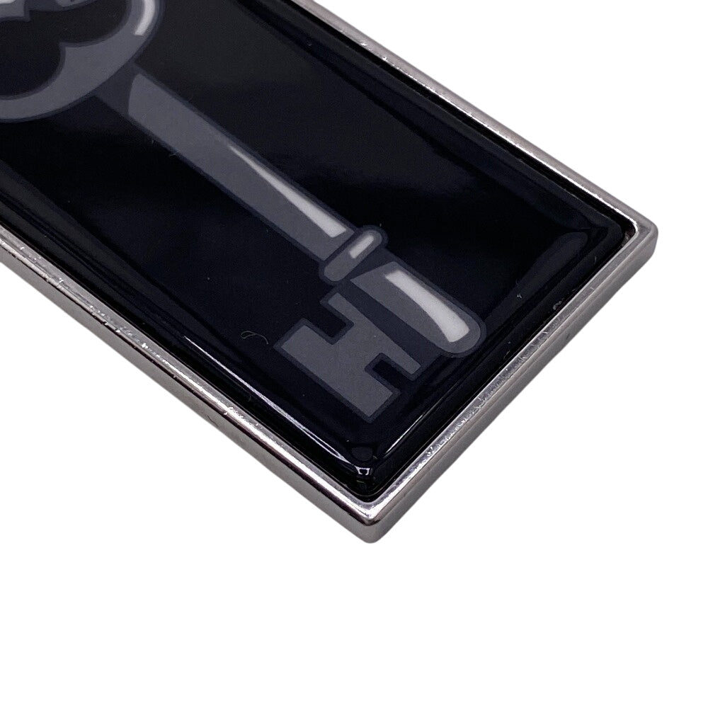 HERMES key ring Stainless Steel black Illusion mens Used