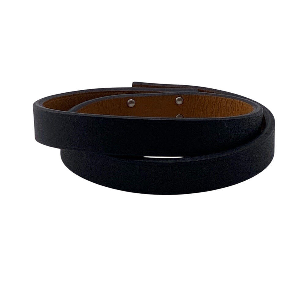 HERMES bracelet Gold Plated, Leather black U:2022 Kelly DeBultour unisex(Unisex) T3 Used