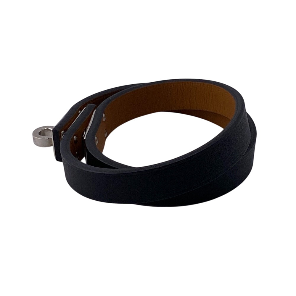HERMES bracelet Gold Plated, Leather black U:2022 Kelly DeBultour unisex(Unisex) T3 Used