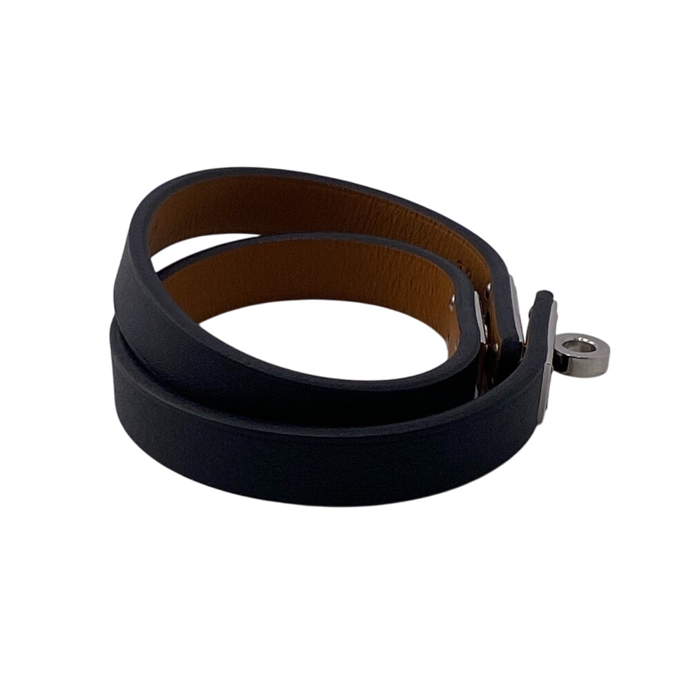HERMES bracelet Gold Plated, Leather black U:2022 Kelly DeBultour unisex(Unisex) T3 Used