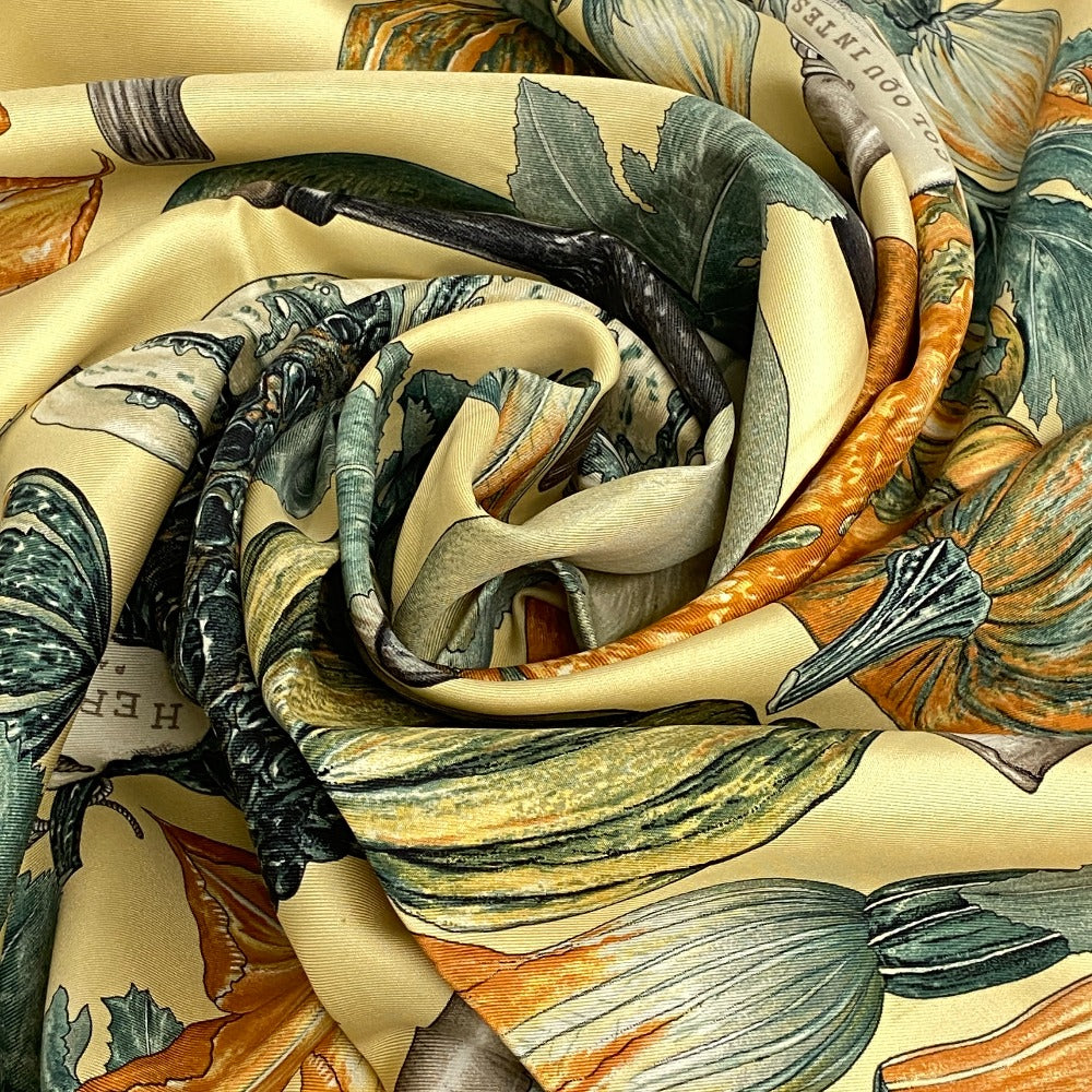 HERMES scarf silk multicolor Carre90 Pumpkin and colocynth Women Used
