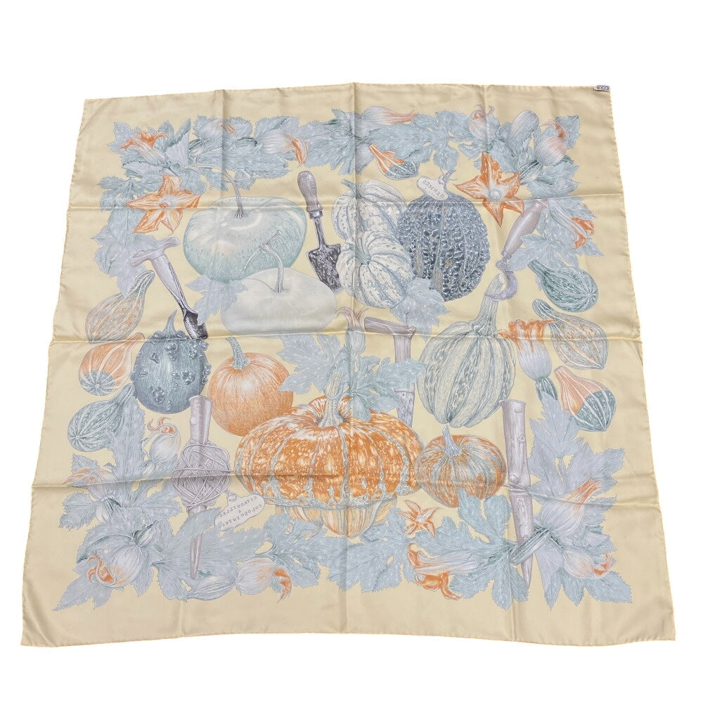 HERMES scarf silk multicolor Carre90 Pumpkin and colocynth Women Used
