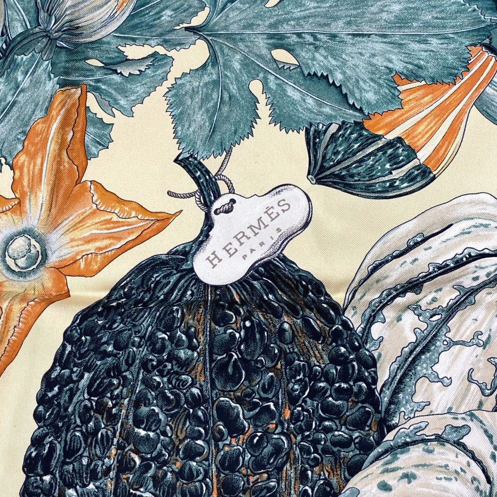 HERMES scarf silk multicolor Carre90 Pumpkin and colocynth Women Used