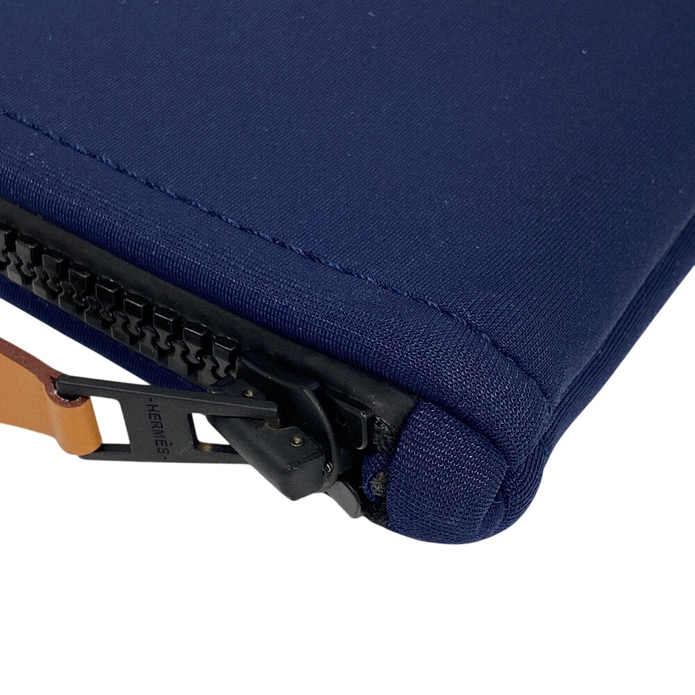 HERMES Pouch Nylon, Polyurethane Navy Truth Neovan PM flat unisex(Unisex) Used