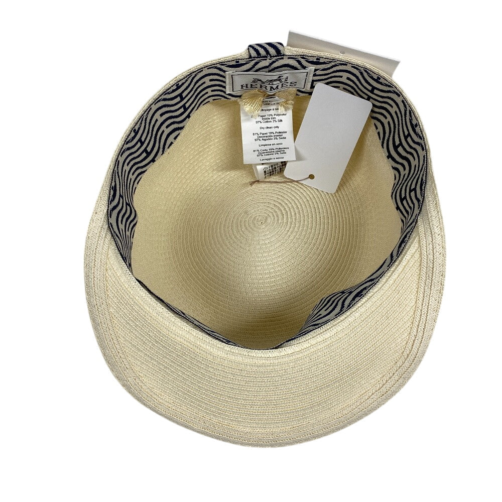 HERMES Casquette paper beige Serie Women 56 Used