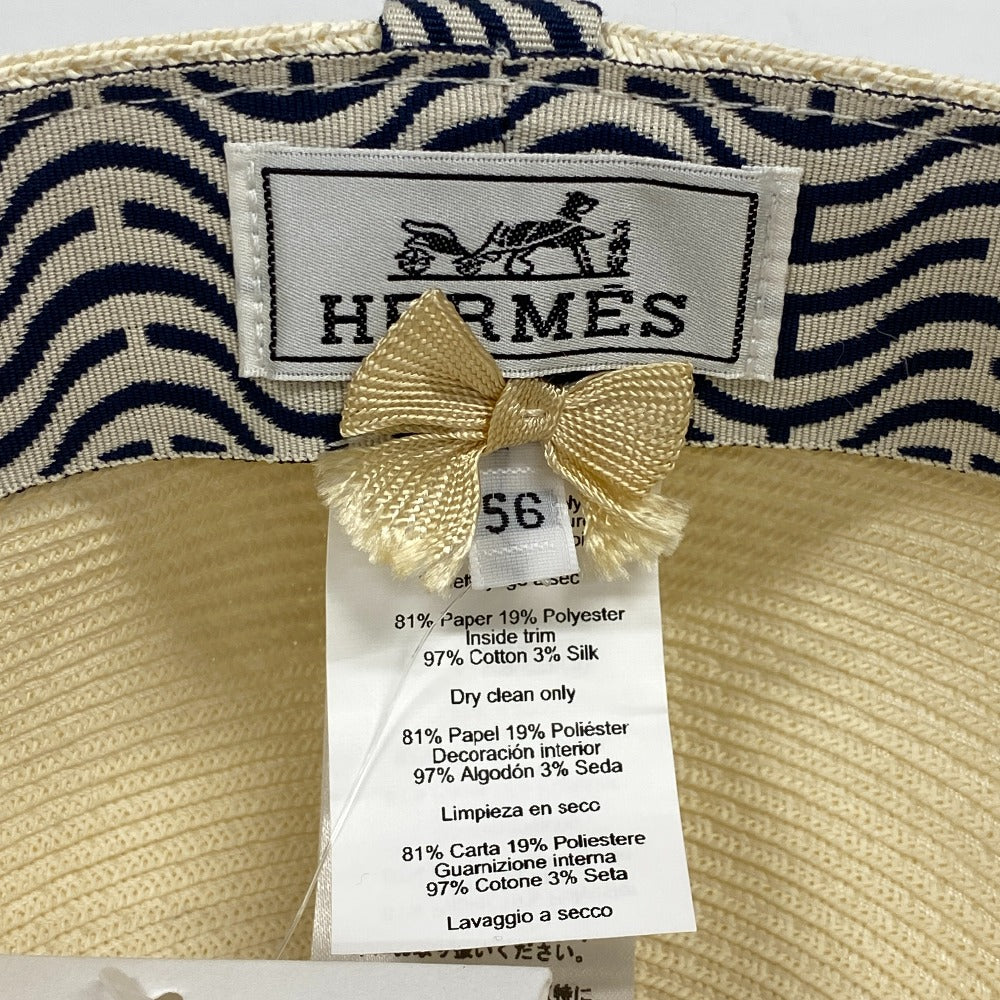 HERMES Casquette paper beige Serie Women 56 Used