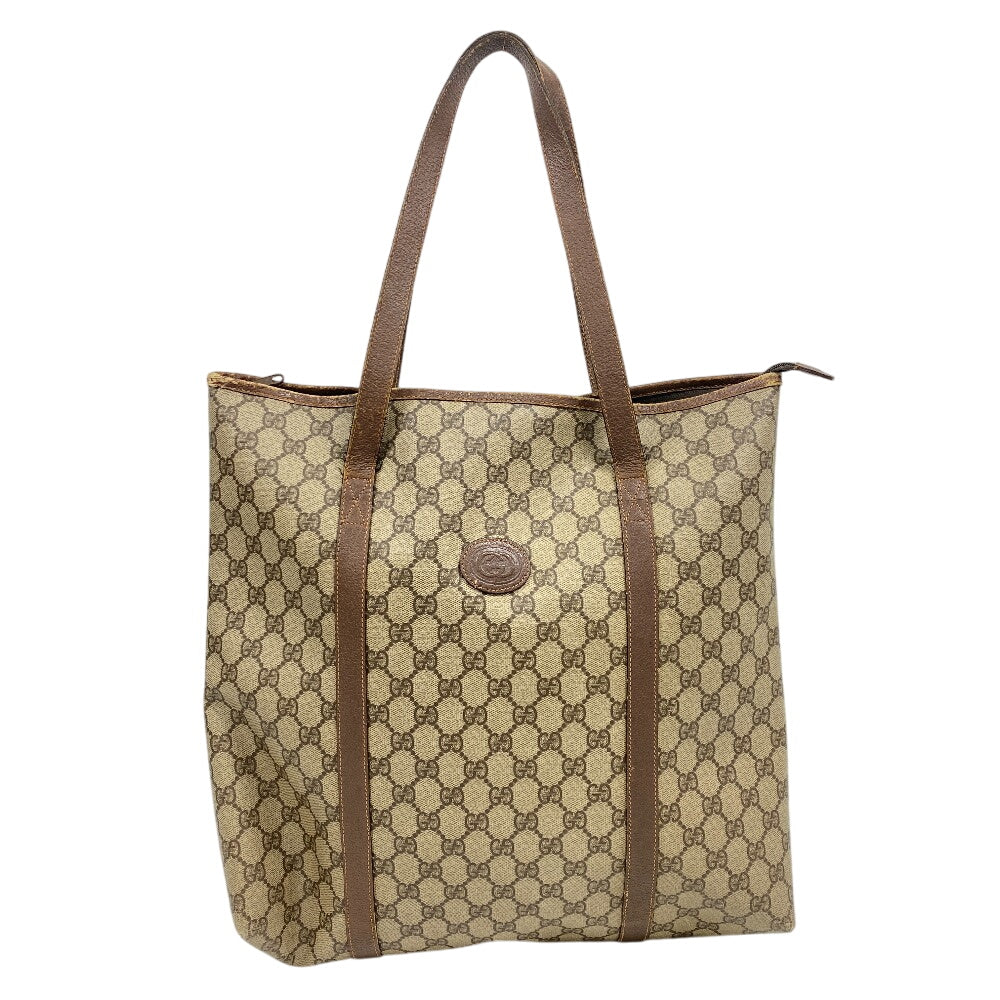GUCCI Tote Bag 156 02 110 PVC coated canvas Brown 1 GG Supreme mens(Unisex) Used