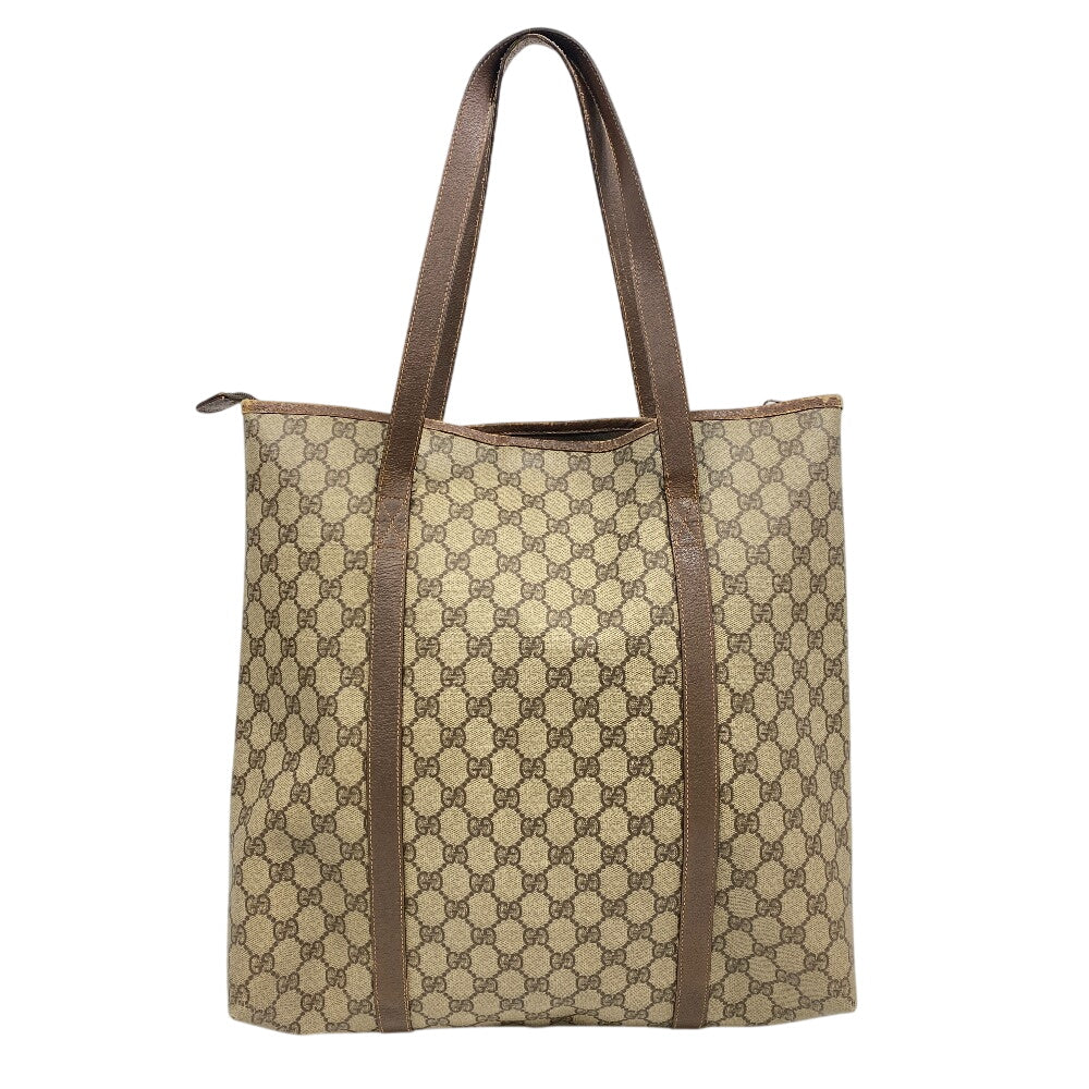 GUCCI Tote Bag 156 02 110 PVC coated canvas Brown 1 GG Supreme mens(Unisex) Used