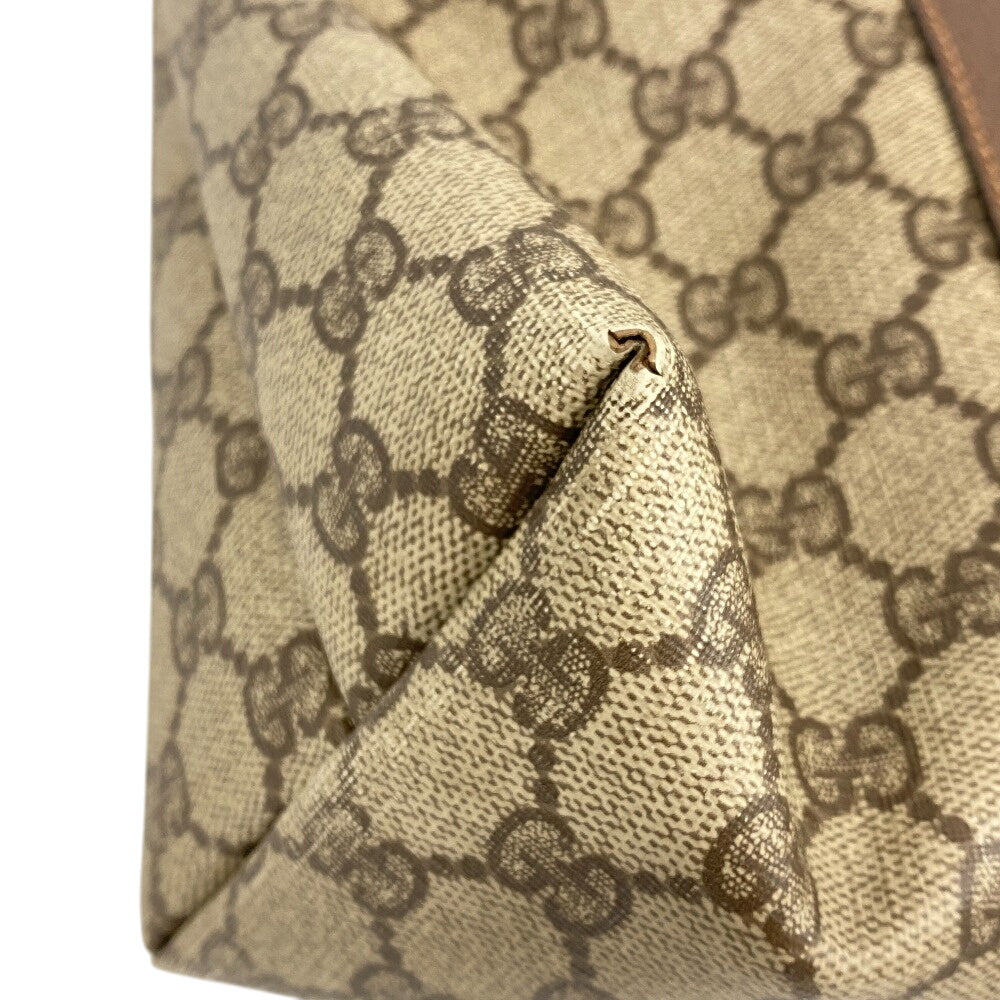 GUCCI Tote Bag 156 02 110 PVC coated canvas Brown 1 GG Supreme mens(Unisex) Used
