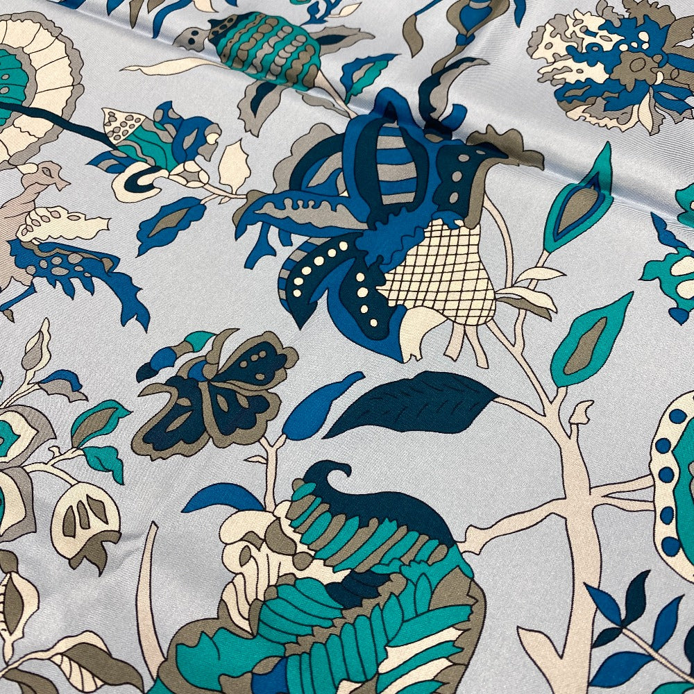 HERMES scarf silk blue Fantaisies indiennes Dazzling India Carre140 Women Used