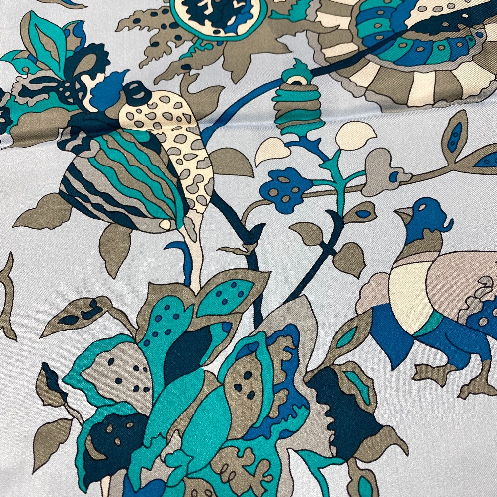HERMES scarf silk blue Fantaisies indiennes Dazzling India Carre140 Women Used