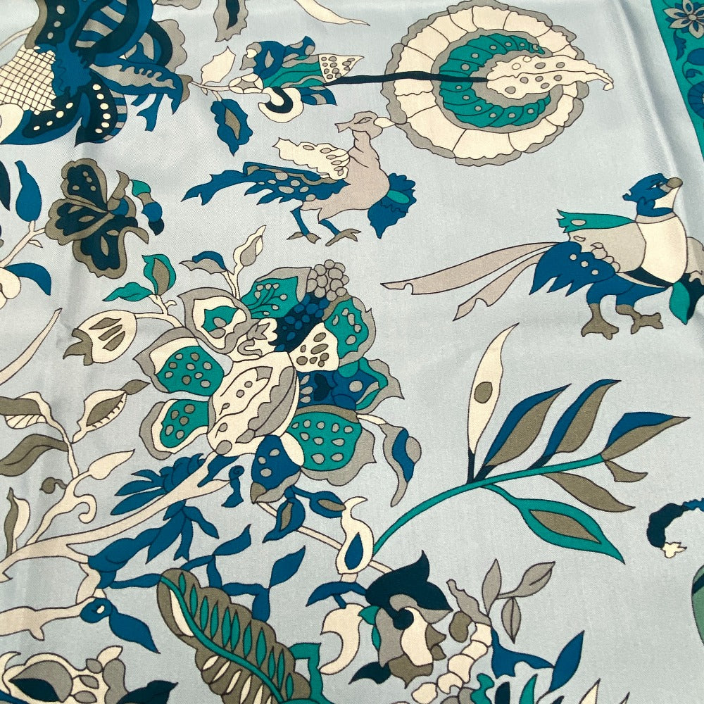 HERMES scarf silk blue Fantaisies indiennes Dazzling India Carre140 Women Used