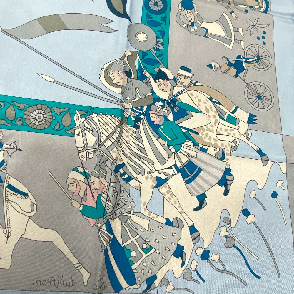 HERMES scarf silk blue Fantaisies indiennes Dazzling India Carre140 Women Used