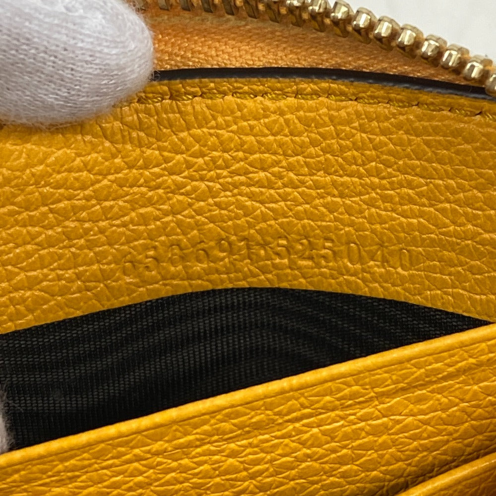 GUCCI Long Wallet Purse 658691 leather yellow Zip Around logo unisex(Unisex) Used