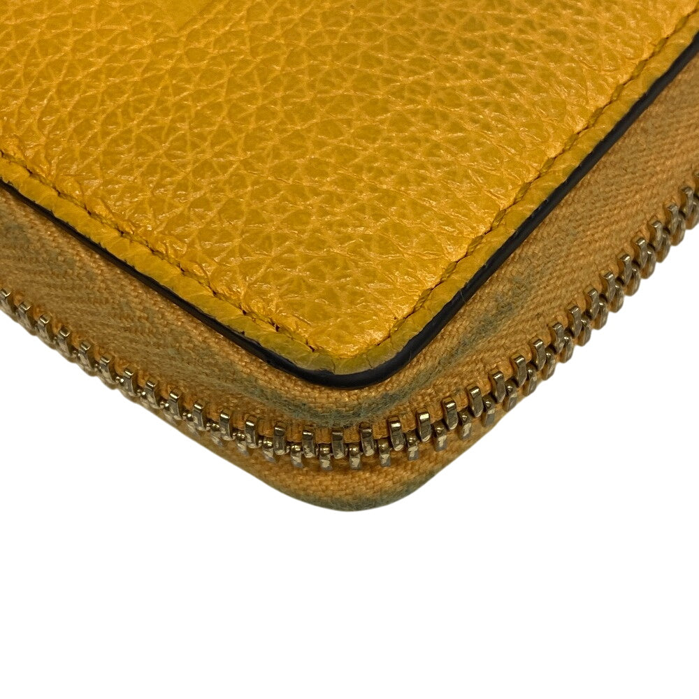 GUCCI Long Wallet Purse 658691 leather yellow Zip Around logo unisex(Unisex) Used