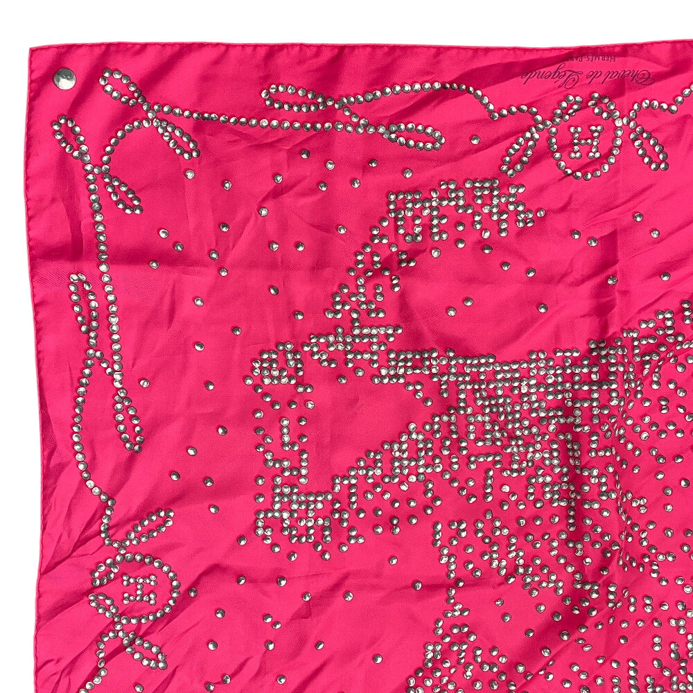 HERMES scarf silk pink Carre90 Cheval de Legende: Legendary Horse Women Used