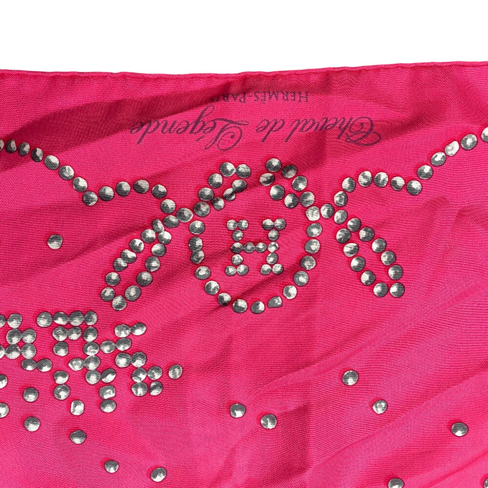 HERMES scarf silk pink Carre90 Cheval de Legende: Legendary Horse Women Used