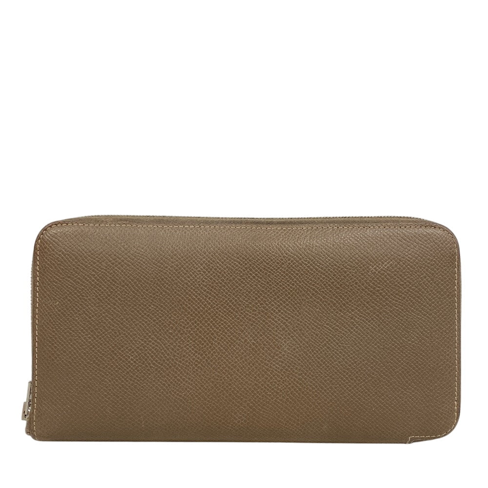 HERMES Long Wallet Purse silk beige Made in 2019 Epsom Azap Long Women Used