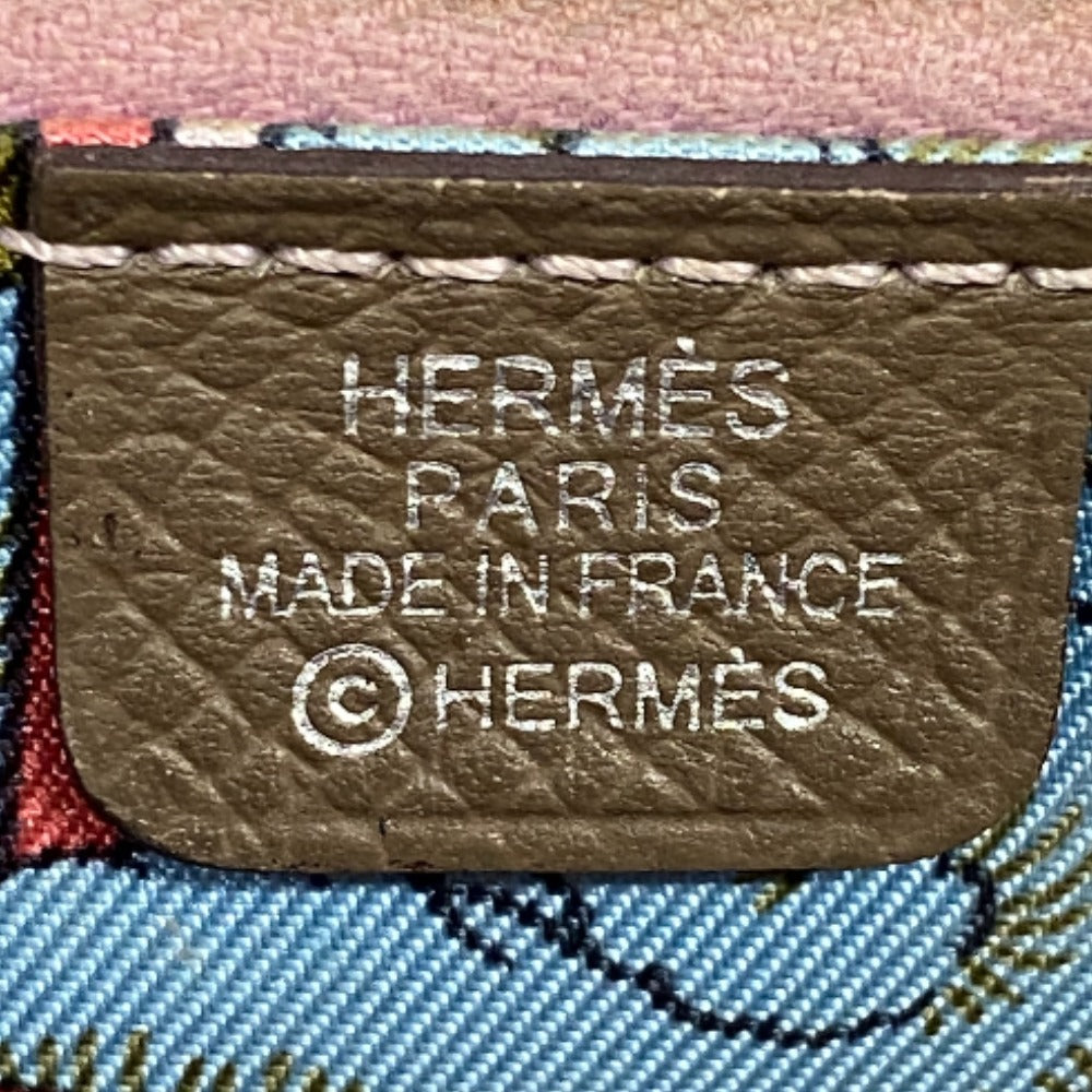 HERMES Long Wallet Purse silk beige Made in 2019 Epsom Azap Long Women Used