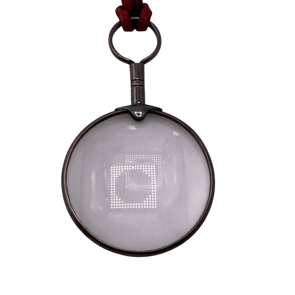 HERMES Necklace Silver925 , Leather Red Loupe Women Used