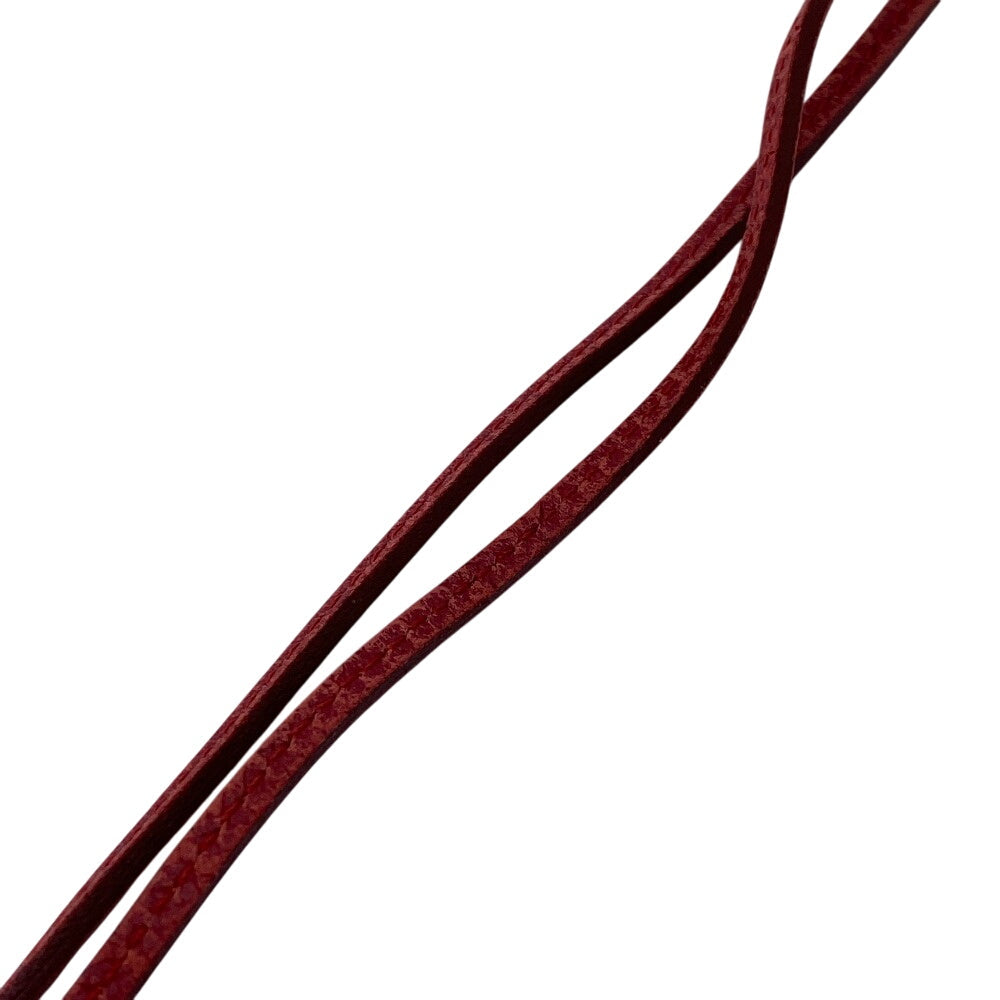 HERMES Necklace Silver925 , Leather Red Loupe Women Used