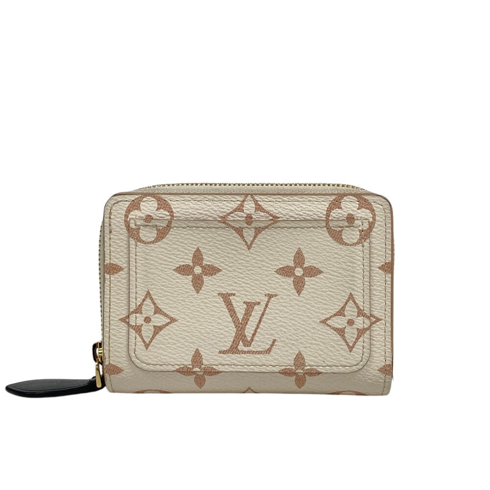LOUIS VUITTON Bifold Wallet leather white Monogram Portefeuille Lou Women Used
