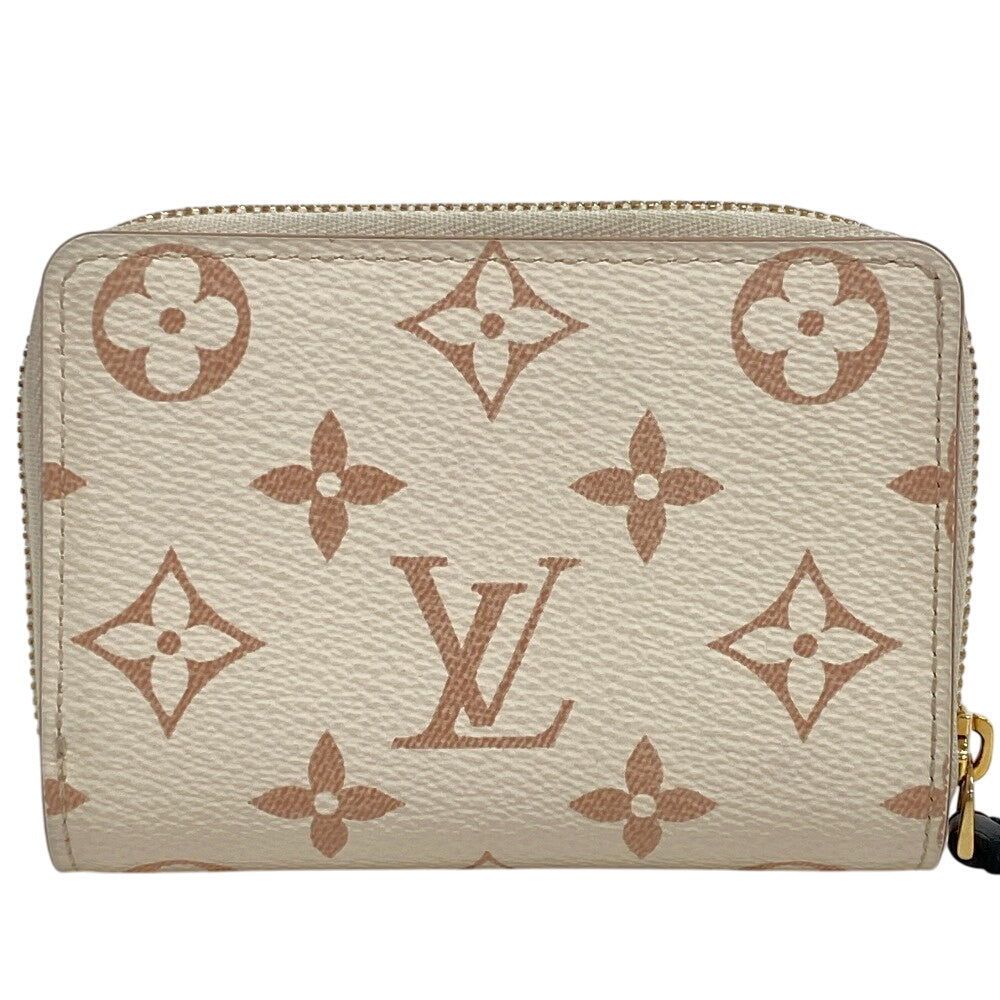 LOUIS VUITTON Bifold Wallet leather white Monogram Portefeuille Lou Women Used
