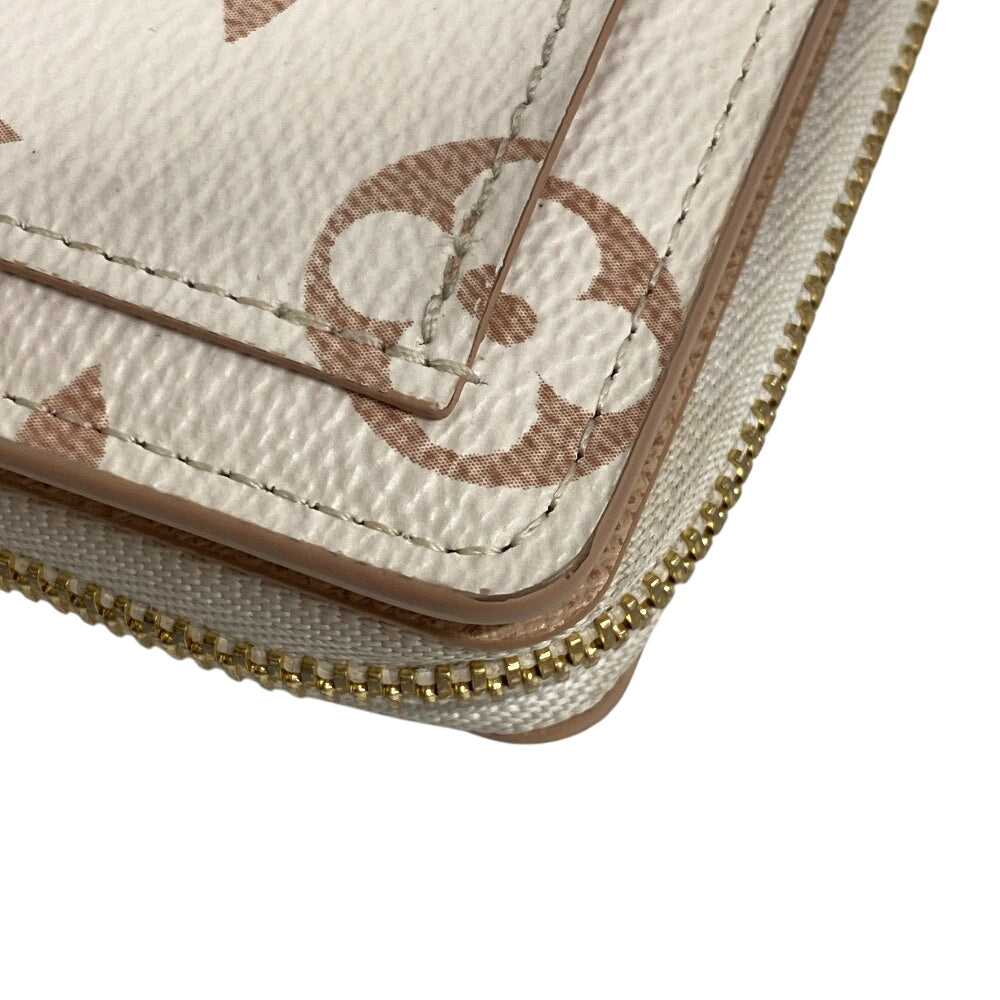 LOUIS VUITTON Bifold Wallet leather white Monogram Portefeuille Lou Women Used
