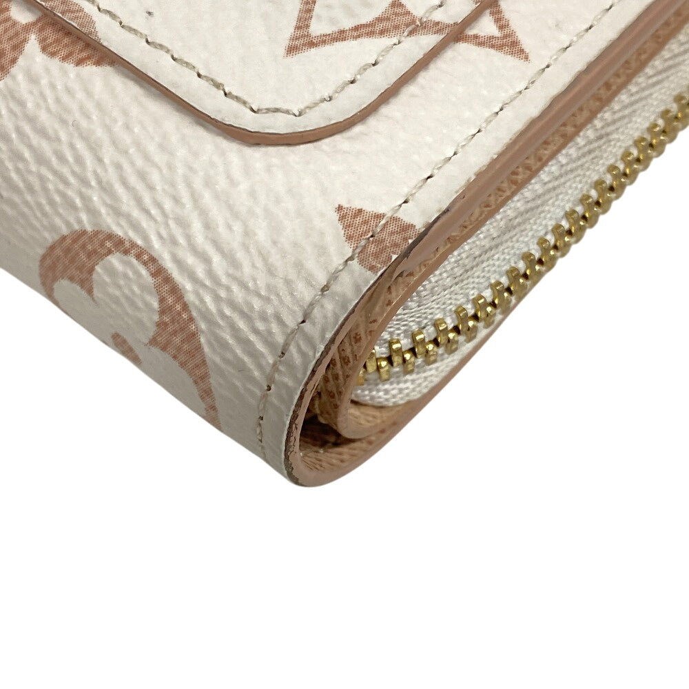 LOUIS VUITTON Bifold Wallet leather white Monogram Portefeuille Lou Women Used