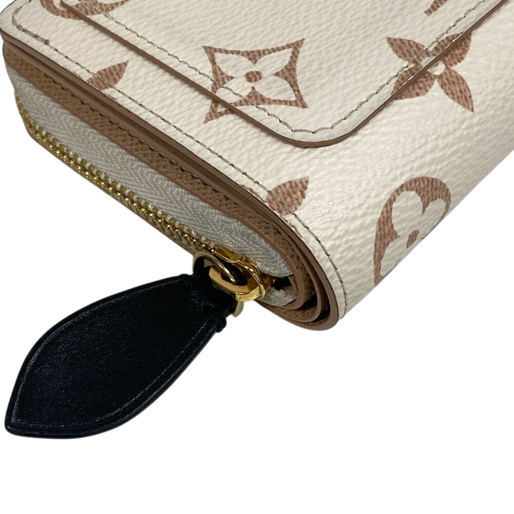LOUIS VUITTON Bifold Wallet leather white Monogram Portefeuille Lou Women Used