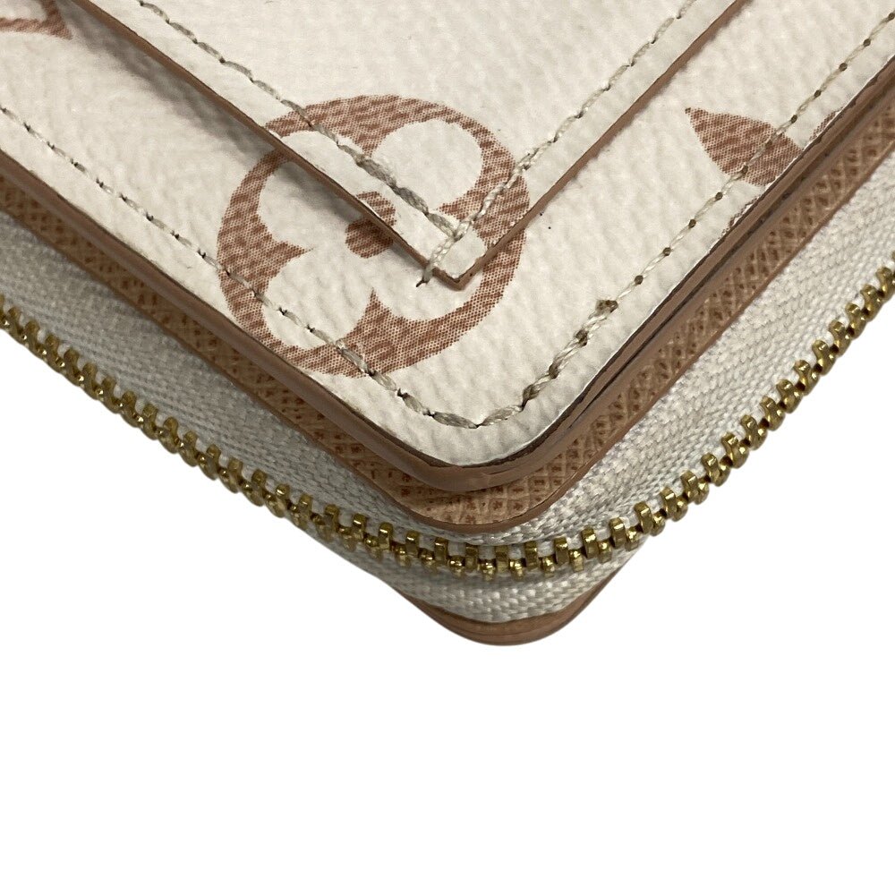 LOUIS VUITTON Bifold Wallet leather white Monogram Portefeuille Lou Women Used